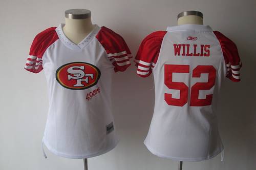 49ers #52 Patrick Willis White 2011 Women's Field Flirt Stitched NFL Jersey